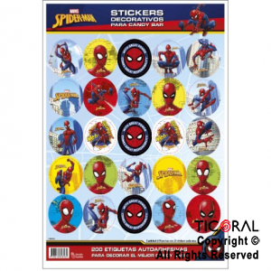 SPIDERMAN STICKERS AUTOADHESIVOS 2 X 25 UNIDADES